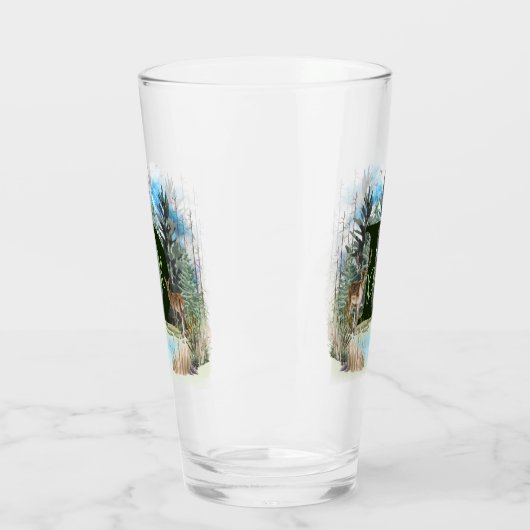 Waterverf Herten gepersonaliseerd Monogram Letter  Glas (Links)