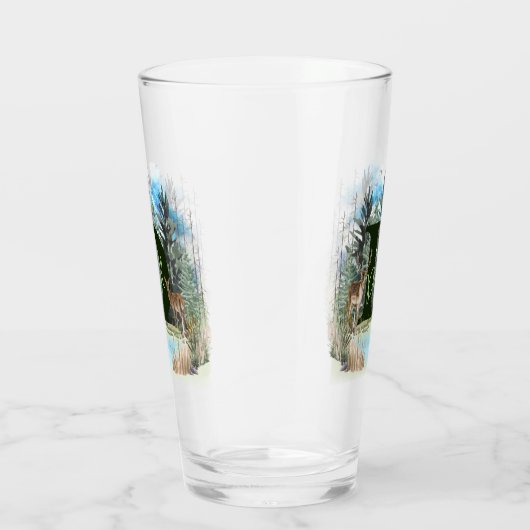 Waterverf Herten gepersonaliseerd Monogram Letter Glas (Rechts)