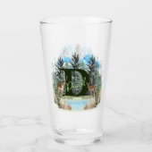 Waterverf Herten gepersonaliseerd Monogram Letter  Glas (Voorkant)