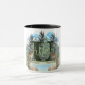 Waterverf Herten Gepersonaliseerd Monogram Letter Mok (Midden)