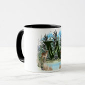 Waterverf Herten gepersonaliseerd Monogram Letter  Mok (Voorkant links)