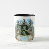 Waterverf Herten gepersonaliseerd Monogram Letter Mok (Midden)