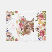 Waterverf Herten Gepersonaliseerde Geboorte Fleece Deken (Voorkant (Horizontaal))