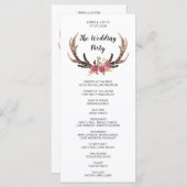 Waterverf herten gewei land bruiloft rackcard programmakaart (Voorkant / Achterkant)