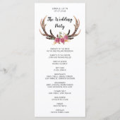 Waterverf herten gewei land bruiloft rackcard programmakaart (Voorkant)