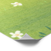 Waterverf Herten in een weiland kwekerij Poster (Hoek)