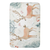 Waterverf herten in het bos in de winterBos Kerstm Badmat (Voorkant Verticaal)