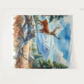 Waterverf herten in Natuur Wandkleed (Voorkant (horizontaal))