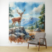 Waterverf herten in Natuur Wandkleed (In situ)
