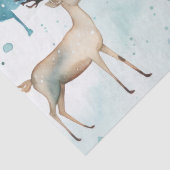 Waterverf Herten in Winterbos Kerstmis Tissuepapier (Detail)