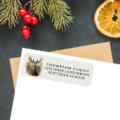 Waterverf herten kerst terug adres Etiket