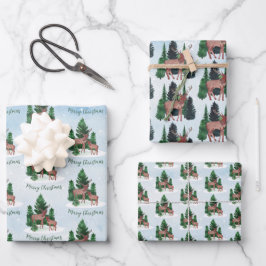 Waterverf Herten Kerstmis Inpakpapier Vel