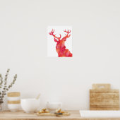 Waterverf herten kerstprint poster (Keuken)