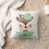 Waterverf Herten met Succulenten Worp Kussen (Deken)