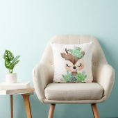 Waterverf Herten met Succulenten Worp Kussen (Stoel)
