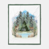 Waterverf Herten Persoonlijk Monogram Letter A Fleece Deken (Voorkant)