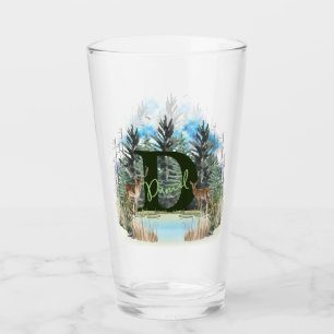 Waterverf Herten Persoonlijk Monogram Letter D Glas