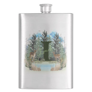 Waterverf Herten Persoonlijk Monogram Letter I Flacon
