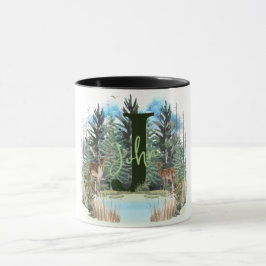 Waterverf Herten Persoonlijk Monogram Letter J Mok