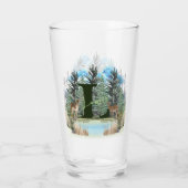 Waterverf Herten Persoonlijk Monogram Letter L Glas (Achterkant)