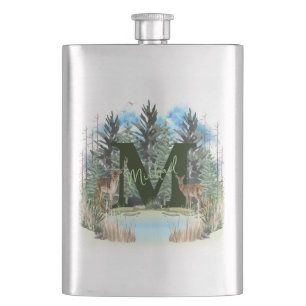 Waterverf Herten Persoonlijk Monogram Letter M Flacon