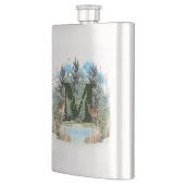 Waterverf Herten Persoonlijk Monogram Letter M Flacon (Links)