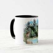 Waterverf Herten Persoonlijk Monogram Letter N Mok (Voorkant links)