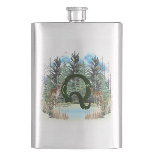Waterverf Herten Persoonlijk Monogram Letter Q Flacon