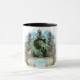 Waterverf Herten Persoonlijk Monogram Letter S Mok