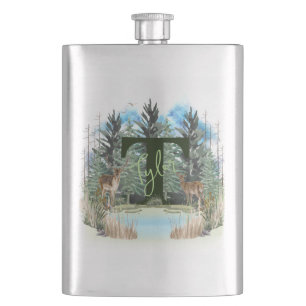 Waterverf Herten Persoonlijk Monogram Letter T Flacon