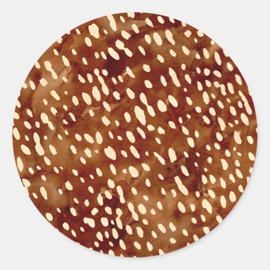 Waterverf Herten Print Ronde Sticker (Voorkant)