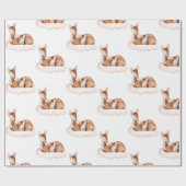 Waterverf Herten Roze Wolk Cadeaupapier (Vlak)