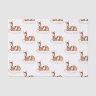 Waterverf Herten Roze Wolk Tissuepapier