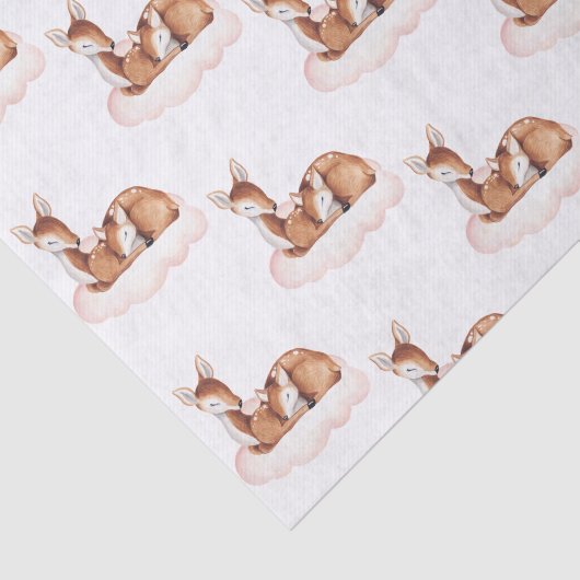 Waterverf Herten Roze Wolk Tissuepapier (Detail)