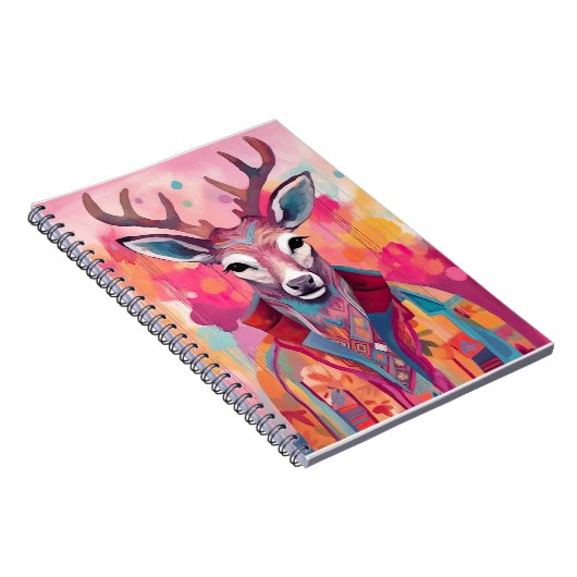 Waterverf herten spiraal Notitieboek (Rechterzijde)