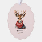  Waterverf & Herten. vrolijk kerstfeest Ornament Kaart (Links)