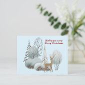 Waterverf herten wensen u een heel vrolijk kerstfe briefkaart (Staand voorkant)