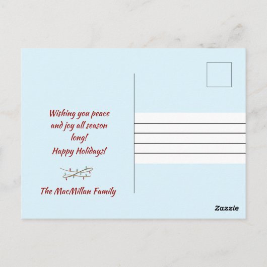 Waterverf herten wensen u een heel vrolijk kerstfe briefkaart (Achterkant)