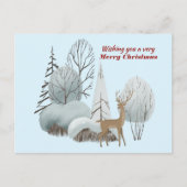 Waterverf herten wensen u een heel vrolijk kerstfe briefkaart (Voorkant)