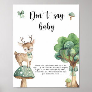 Waterverf herten - Zeg geen baby-Poster Poster