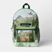 Waterverf Hertenbos Bedrukte Rugzak (Voorkant)