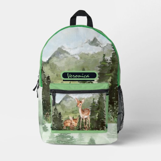 Waterverf Hertenbos Bedrukte Rugzak (Voorkant)