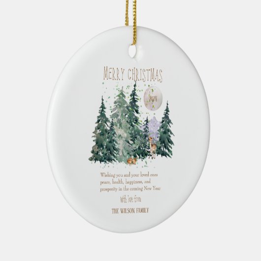 Waterverf Hertenbos Keramisch Ornament (Rechts)