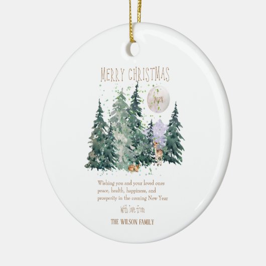 Waterverf Hertenbos Keramisch Ornament (Links)