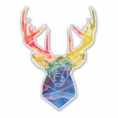 Waterverf hertensticker sticker (Voorkant)