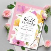 Waterverf Het Baby shower van een klein Wildflower Kaart