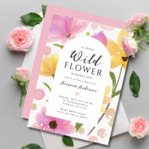 Waterverf Het Baby shower van een klein Wildflower