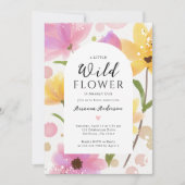 Waterverf Het Baby shower van een klein Wildflower Kaart (Voorkant)