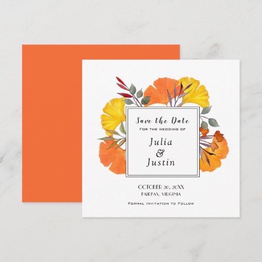 Waterverf het Daling Weddenschap sparen het vierka Kaart (Voorkant / Achterkant)