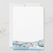 Waterverf Het Dorp Winter Baby Borrel Kaart (Achterkant)